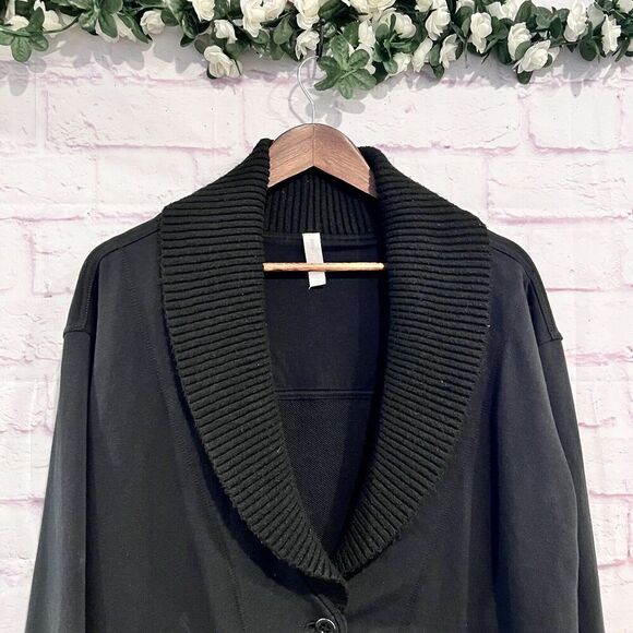 Daily Practice‎ Anthropologie V Neck Cardigan Black Sweater Size Large - Picture 7 of 11